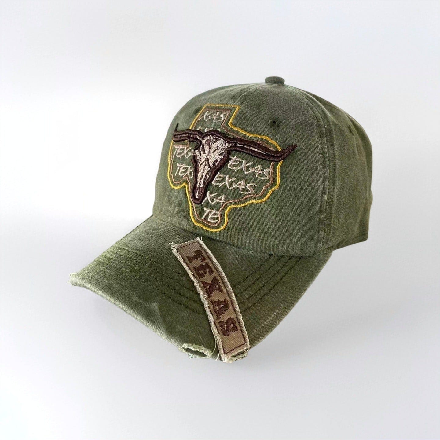 RDMCLOTHINGART olive green tapestry hoodie TEXAS DESIGN CAPS-60045