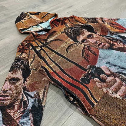 TONY MONTANA TAPESTRY HOODIE - RDMCLOTHINGART