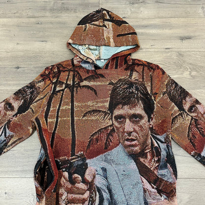 TONY MONTANA TAPESTRY HOODIE - RDMCLOTHINGART