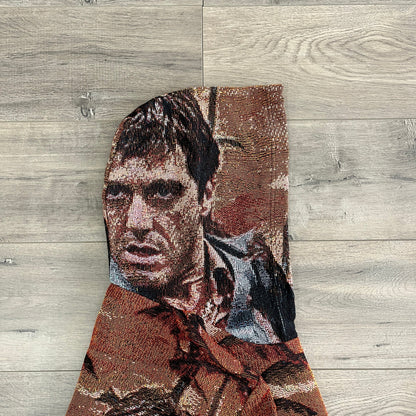 TONY MONTANA TAPESTRY HOODIE - RDMCLOTHINGART