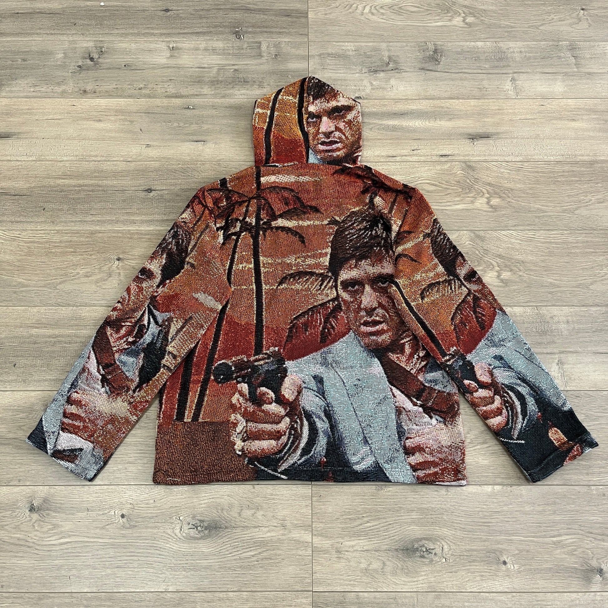 TONY MONTANA TAPESTRY HOODIE - RDMCLOTHINGART