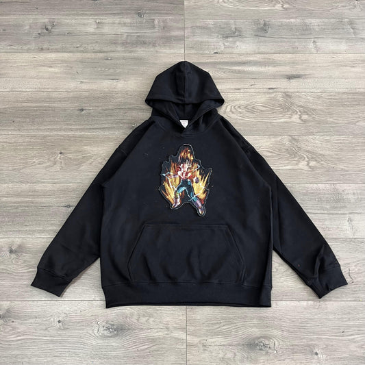 VEGETA TAPESTRY PATCH HOODIE-9080 - RDMCLOTHINGART