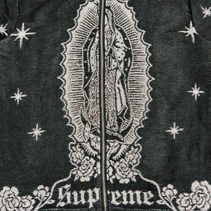 VIRGENCITA BLACK TAPESTRY JACKET - RDMCLOTHINGART
