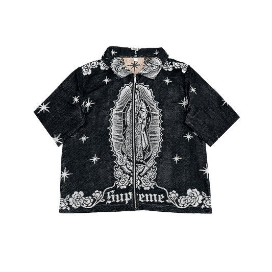 RDMCLOTHINGART tapestry hoodie VIRGENCITA BLACK TAPESTRY TEE